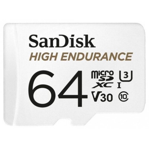 Карта памяти SanDisk microSD Class 10 UHS-I U3 V30 64GB (белый) 