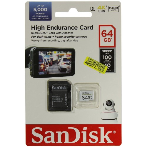 Карта памяти SanDisk microSD Class 10 UHS-I U3 V30 64GB (белый) 1