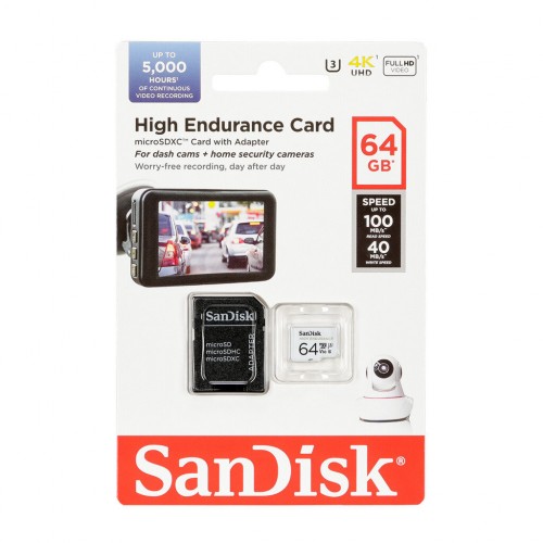 Карта памяти SanDisk microSD Class 10 UHS-I U3 V30 64GB (белый) 4