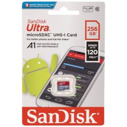 Карта памяти SanDisk microSD microSDXC Class 10 Ultra UHS-I U1 A1 256GB (серый/красный)