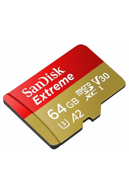 Карта памяти SanDisk microSDXC Class 10 UHS-I A1 C10 V30 U3 Extreme 170MB/s 64GB (SDSQXAH-064G-GN6MN) (красный/золотой) 2