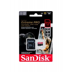 Карта памяти SanDisk microSDXC Class 10 UHS-I A2 C10 V30 U3 Extreme Pro 512GB + SD адаптер (SDSQXCD-512G-GN6MA) (красный/серый)