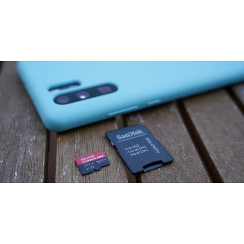 Карта памяти SanDisk microSDXC Class 10 UHS-I A2 C10 V30 U3 Extreme Pro 512GB + SD адаптер (SDSQXCD-512G-GN6MA) (красный/серый) 9