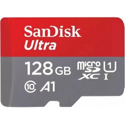 Карта памяти SanDisk microSDXC Class 10 Ultra UHS-I 128GB (SDSQUAB-128G-GN6MN) (серый/красный)