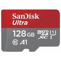 Карта памяти SanDisk microSDXC Class 10 Ultra UHS-I 128GB (SDSQUAB-128G-GN6MN) (серый/красный)