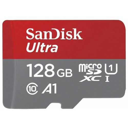 Карта памяти SanDisk microSDXC Class 10 Ultra UHS-I 128GB (SDSQUAB-128G-GN6MN) (серый/красный) 