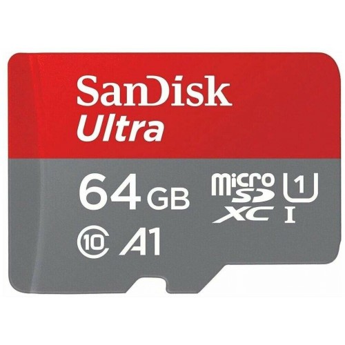 Карта памяти SanDisk microSDXC Class 10 Ultra UHS-I A1 64GB (SDSQUAB-064G-GN6MN) (серый/красный) 