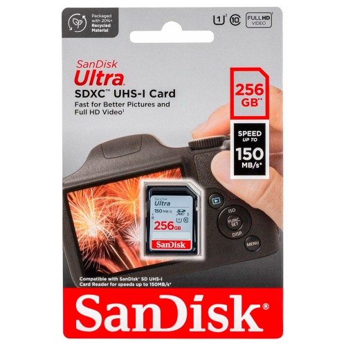 Карта памяти SanDisk SDXC Class 10 UHS-I Ultra 120MB/s 256GB (SDSDUNC-256G-GN6IN) (черный) 1