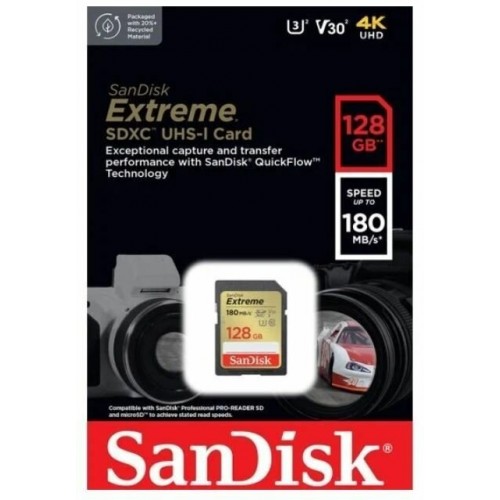 Карта памяти SanDisk SDXC Extreme Class 10 V30 UHS-I U3 128GB (черный) 5