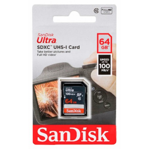 Карта памяти SanDisk SDXC UHS-I SDSDUNR-064G-GN3IN 64GB (черный) 8