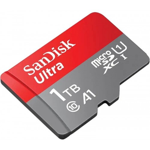 Карта памяти SanDisk Ultra microSDXC class 10 UHS-1 A1 SDSQUAC-1T00-GN6MN + SD адаптер (серый/красный) 1