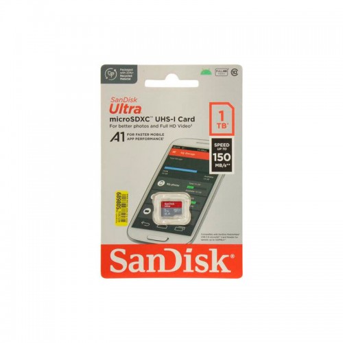 Карта памяти SanDisk Ultra microSDXC class 10 UHS-1 A1 SDSQUAC-1T00-GN6MN + SD адаптер (серый/красный) 6
