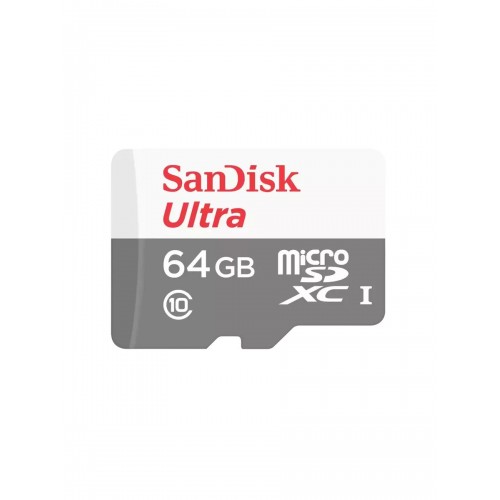 Карта памяти SanDisk Ultra microSDXC Class 10 UHS-I 100MB/s 64GB (SDSQUNR-064G-GN3MN) (серебристый) 