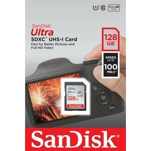 Карта памяти SanDisk Ultra SDHC/SDXC UHS-I 128GB (SDSDUNR-128G-GN3IN) (черный) 1
