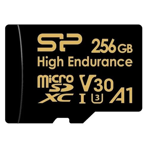 Карта памяти Silicon Power microSDHC Class 10 UHS-I A1 V30 U3 256GB +SD адаптер (черный) 1