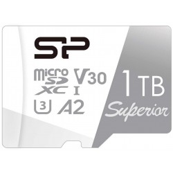 Карта памяти Silicon Power microSDXC 1Tb Class10 SP001TBSTXDA2V20SP Superior (SD адаптер) (черный)