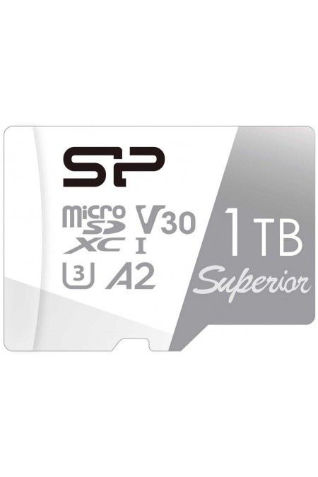 Карта памяти Silicon Power microSDXC 1Tb Class10 SP001TBSTXDA2V20SP Superior (SD адаптер) (черный) 