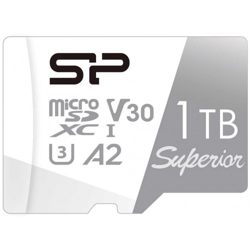 Карта памяти Silicon Power microSDXC 1Tb Class10 SP001TBSTXDA2V20SP Superior (SD адаптер) (черный) 