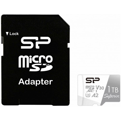 Карта памяти Silicon Power microSDXC 1Tb Class10 SP001TBSTXDA2V20SP Superior (SD адаптер) (черный) 1