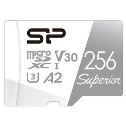 Карта памяти Silicon Power microSDXC Superior Pro UHS Class 3 Class 10 (SP256GBSTXDA2V20) 256GB (белый/серый)