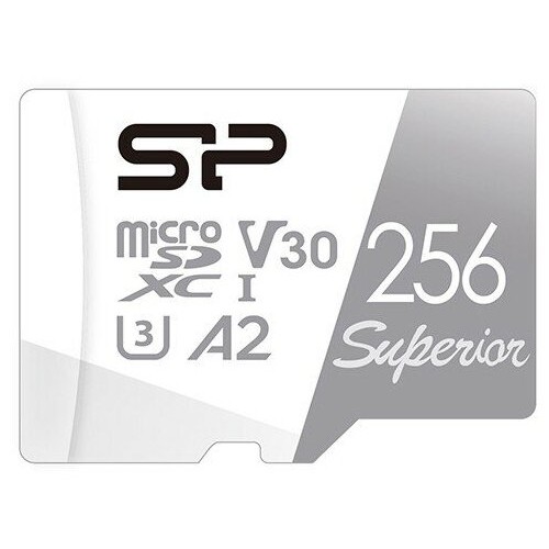 Карта памяти Silicon Power microSDXC Superior Pro UHS Class 3 Class 10 (SP256GBSTXDA2V20) 256GB (белый/серый) 