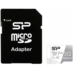 Карта памяти Silicon Power SP512GBSTXDA2V20 Superior V30 A2+ SD адаптер 512GB (серый/белый)