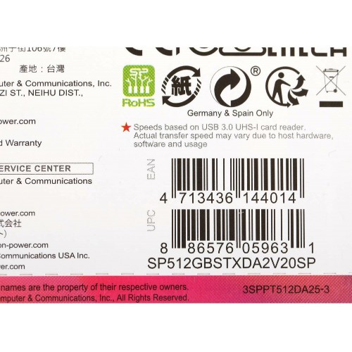 Карта памяти Silicon Power SP512GBSTXDA2V20 Superior V30 A2+ SD адаптер 512GB (серый/белый) 4