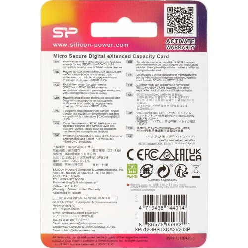 Карта памяти Silicon Power SP512GBSTXDA2V20 Superior V30 A2+ SD адаптер 512GB (серый/белый) 5