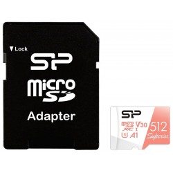 Карта памяти Silicon Power Superior microSDXC V30 A1 512GB + SD адаптер (SP512GBSTXDV3V20SP) (белый)