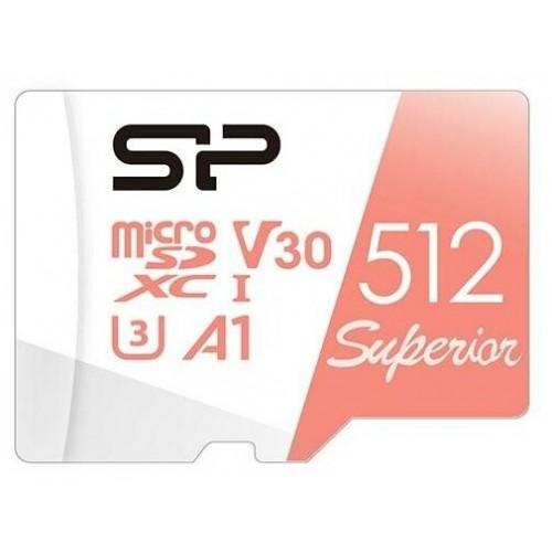 Карта памяти Silicon Power Superior microSDXC V30 A1 512GB + SD адаптер (SP512GBSTXDV3V20SP) (белый) 1
