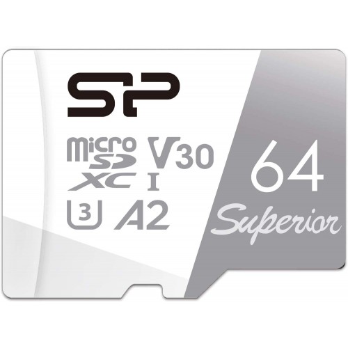 Карта памяти Silicon Power Superior microSDXC V30 A2 UHS Class 3 Class 10 64GB + SD адаптер (SP064GBSTXDA2V20SP) (белый) 3
