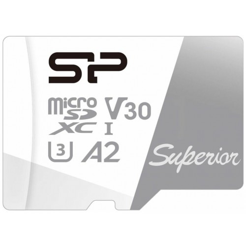 Карта памяти Silicon Power Superior Pro microSDXC Colorful UHS Class 3 Class 10 256GB + SD адаптер (SP256GBSTXDA2V20SP) (черный) 