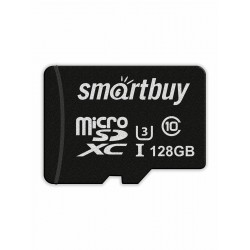 Карта памяти SmartBuy micro SDXC U3 V30 A1 128GB (SB128GBSDU1A-AD)+ SD адаптер (черный)