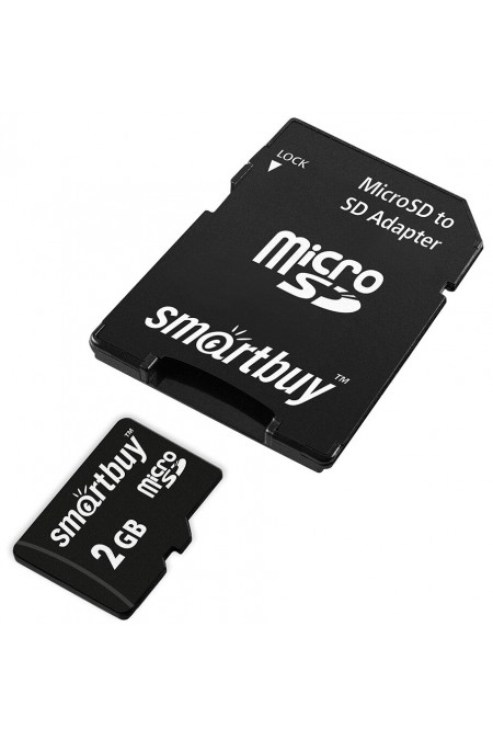 Карта памяти SmartBuy MicroSD 2 GB + SD адаптер (черный) 2