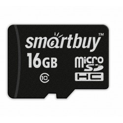 Карта памяти Smartbuy MicroSD Сlass 10 16GB (SB16GBSDCL10-00) (черный)