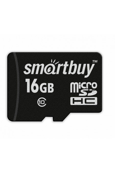 Карта памяти Smartbuy MicroSD Сlass 10 16GB (SB16GBSDCL10-00) (черный) 
