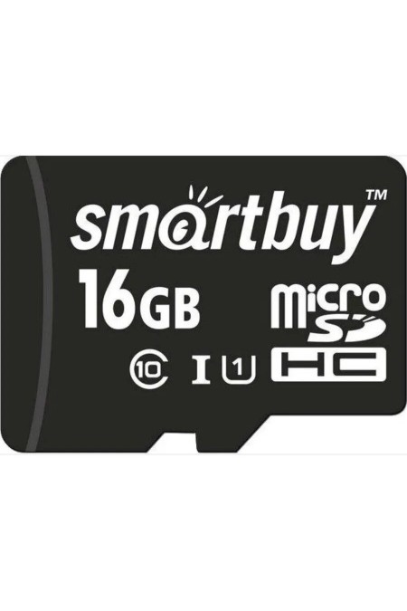 Карта памяти SMARTBUY microSDHC Class 10 16GB (SB16GBSDCL10-01) + SD адаптер 