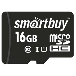 Карта памяти SmartBuy microSDHC Class 10 UHS-I U1 16GB (черный)