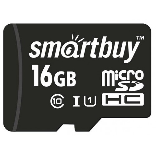 Карта памяти SmartBuy microSDHC Class 10 UHS-I U1 16GB (черный) 