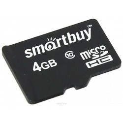 Карта памяти SMARTBUY MicroSDHC Class10 4GB + SD адаптер (SB4GBSDCL10-01)