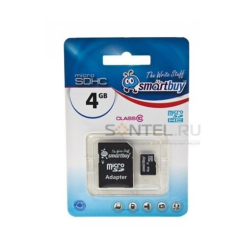 Карта памяти SMARTBUY MicroSDHC Class10 4GB + SD адаптер (SB4GBSDCL10-01) 6