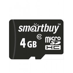 Карта памяти SMARTBUY MicroSDHC Class10 4GB (SB4GBSDCL10-00) (черный)
