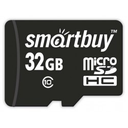Карта памяти SMARTBUY MicroSDHC Сlass10 32GB (SB32GBSDCL10-00LE) (черный)