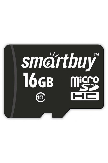 Карта памяти SMARTBUY MicroSDHC Сlass10 (SB16GBSDCL10-00LE) 16GB (черный) 