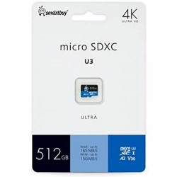 Карта памяти SMARTBUY MicroSDXC Class 10 Ultra U3 A2 V30 512GB (SB512GBSDU3UL01)