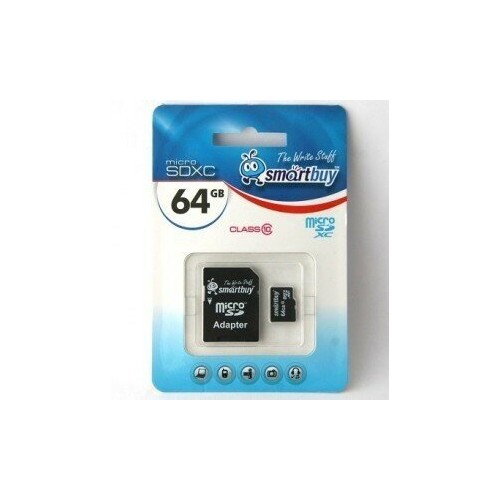 Карта памяти SMARTBUY MicroSDXC Class10 LE (SB64GBSDCL10-01LE) 64GB + SD адаптер (черный) 4