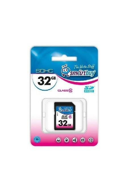 Карта памяти SMARTBUY SDHC Class10 32GB (SB32GBSDCL10-00) (черный) 