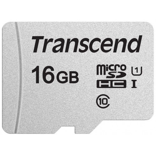 Карта памяти Transcend microSD 300S Class 10 UHS-I U1 ( TS16GUSD300S ) 16GB (серебристый) 