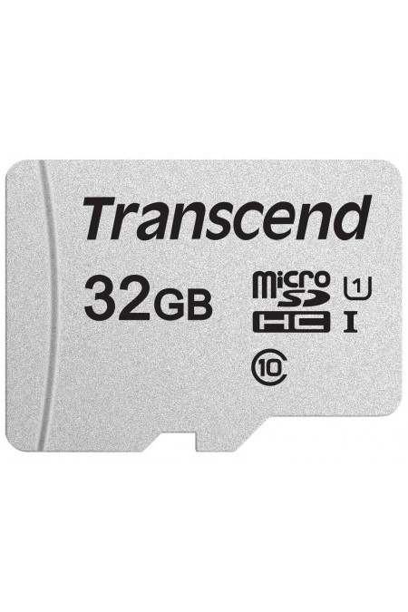 Карта памяти Transcend microSD 300S Class 10 UHS-I U1 A1 32GB (TS32GUSD300S) (серебристый) 