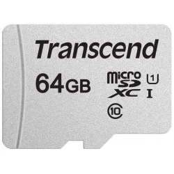 Карта памяти Transcend microSD 300S Class 10 UHS-I U1 A1 64GB (TS64GUSD300S) (серебристый)